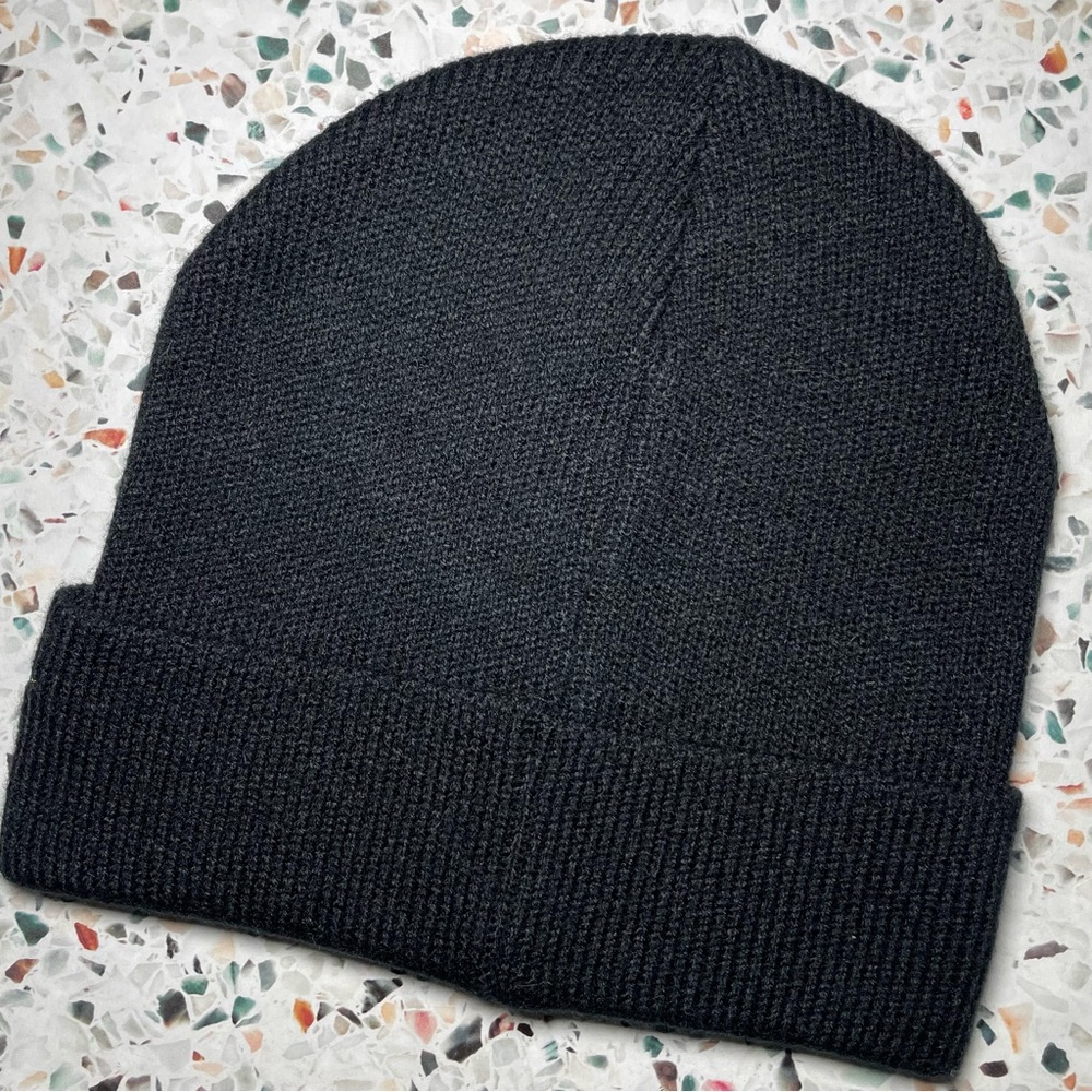 Floral Embroidered Black Beanie - Picture 3 of 4